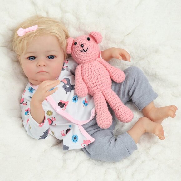 16 Inch Realistic Full Silicone Body Brown Baby Girl Doll Newborn Real Dolls - Picture 1 of 9